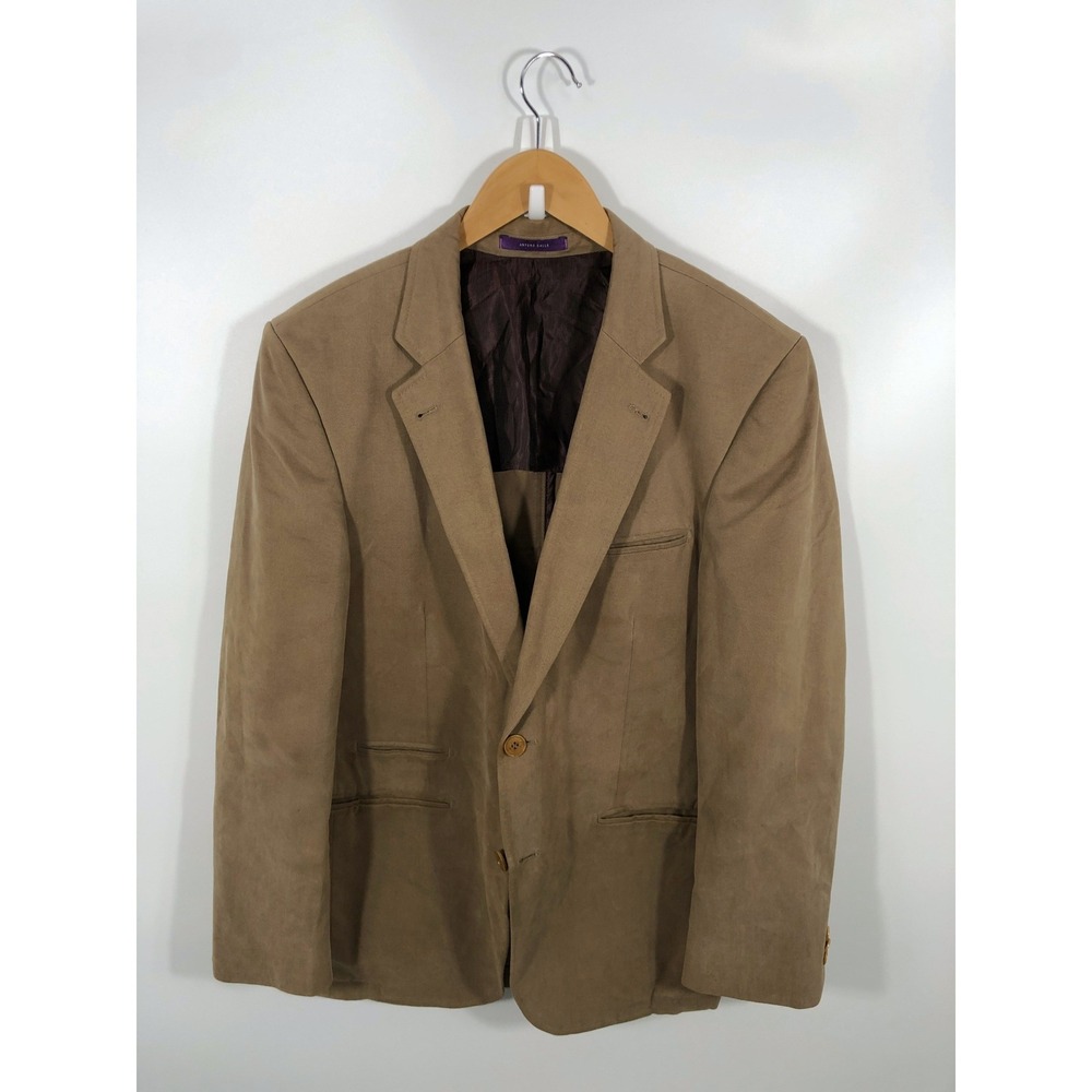 Arturo Calle Unstructured Blazer Mens 41R Camel Ticket Pocket 100% Cotton